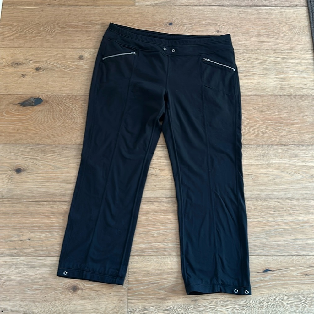 Athleta Womens Activewear Athletic Bootcut Yoga Pant Size XL Black Knit Stretch